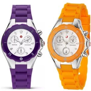 Michele Tahitian jellybean quarts watches silver case GUC